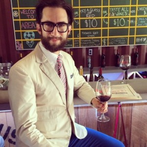 Portrait of the artist as deeply, deeply relaxed. (And the wine was awesome.)