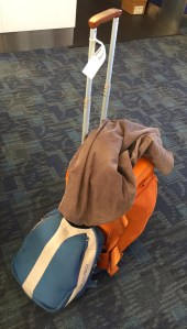 One small (but very cute) suitcase.